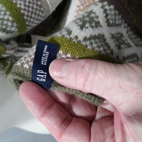 GAP brown and green lambswool scarf. Mint condition. - Picture 4 of 6